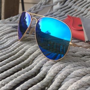 Ray-Ban blue reflective aviators